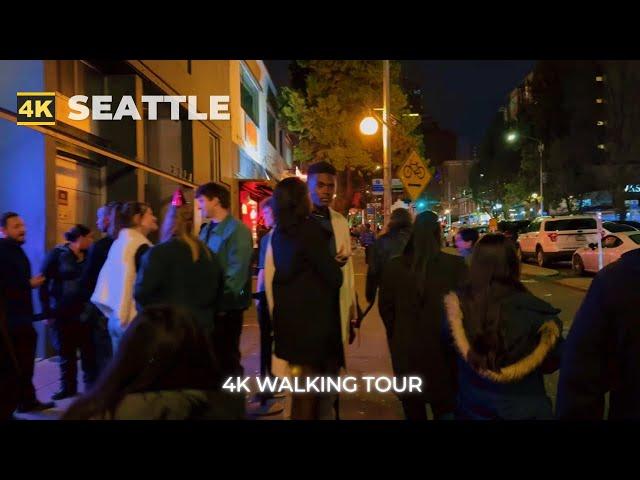 [4k 60fps] SEATTLE Walk : After Midnight Through Seattle's Nightlife Area