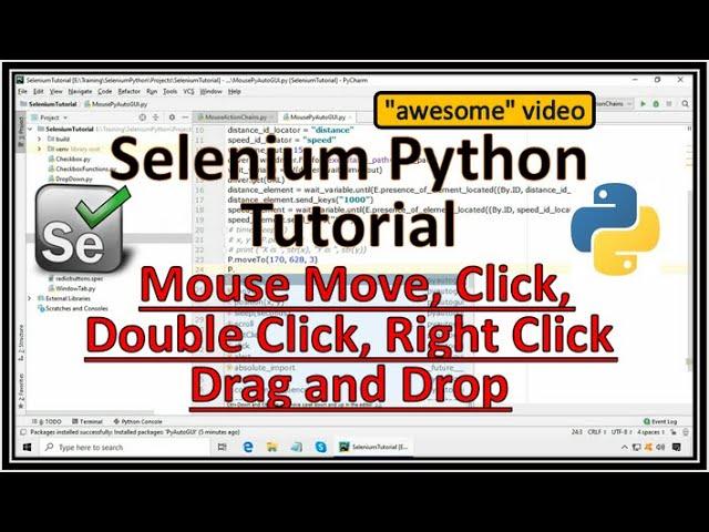 Selenium Python Mouse Hover | Selenium Python Mouse Click | Selenium Python Mouse Actions | Selenium