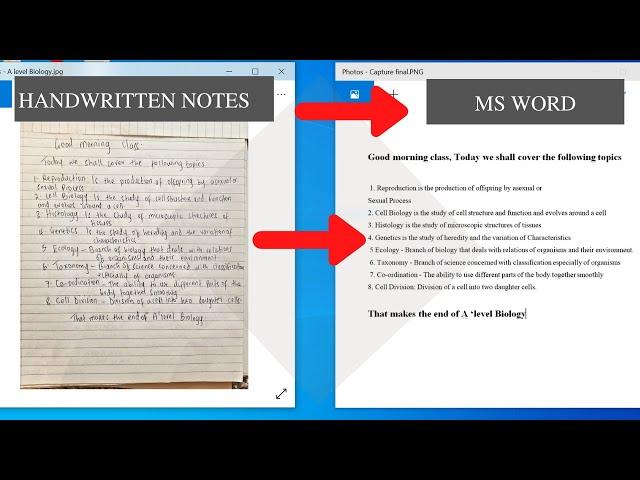How to Convert Handwritten notes to MS Word(Word document) - Simplified