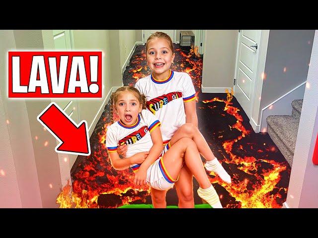 Playing Floor Is Lava in my House! My Baby Sister Chooses Our Consequences!