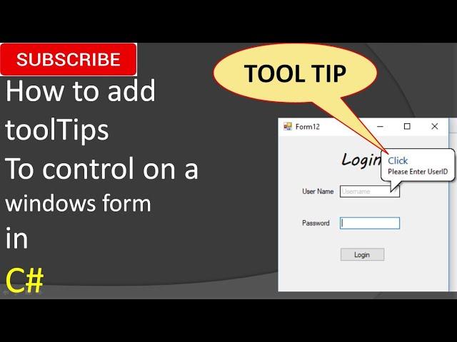 C# How to Add ToolTips To Controls On A windows Form in C#