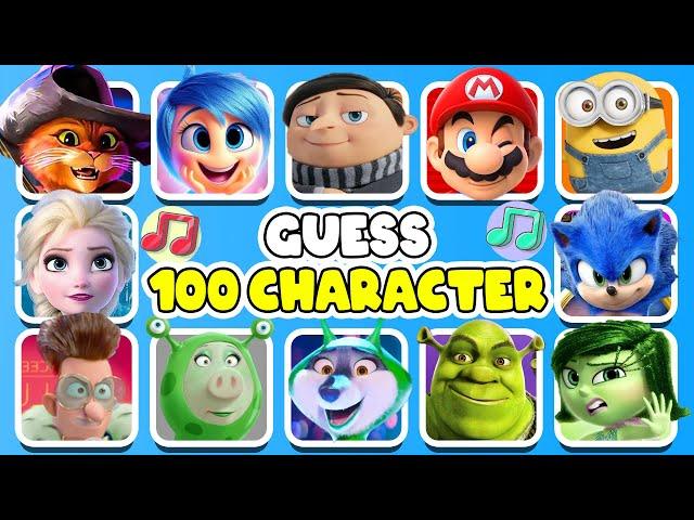 Guess 100 Character By Their Song? | Netflix Puss In Boots Quiz, Sing 1&2, minions, Inside out 2