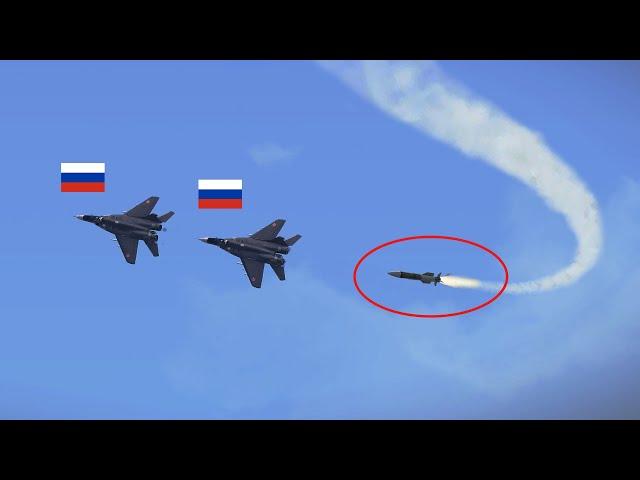 Ukrainian target tracking missile shoots down Russian MiG-29 fighter jet