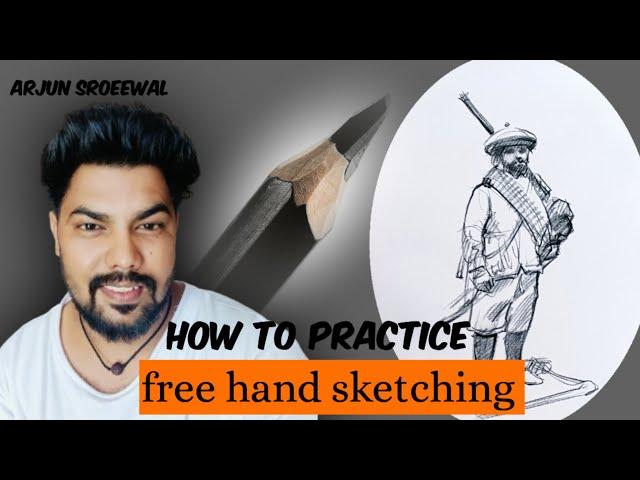 freestyle sketch || how to draw freehand sketch || Figure drawing tutorial for beginners||