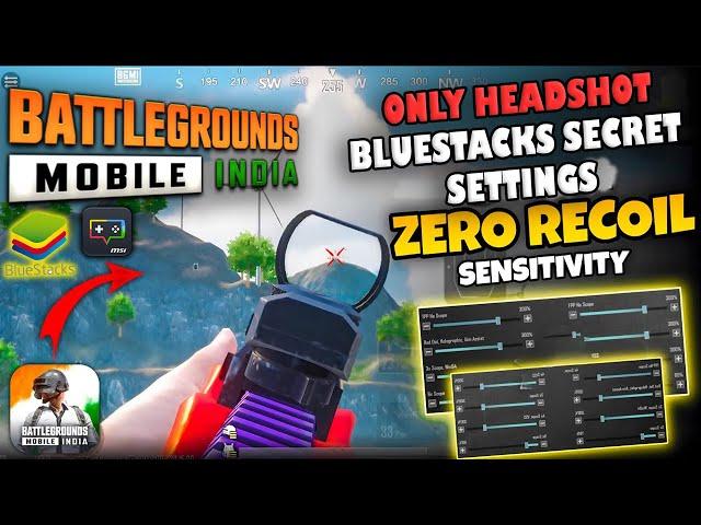 BGMI  Bluestacks Hidden Sensitivity Settings - Easy Recoil Control