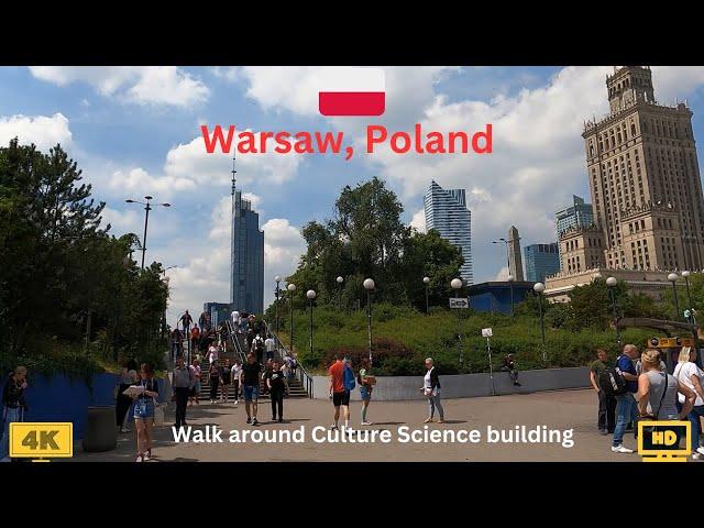 Walking Tour Downtown Warsaw 4K || Virtual Tour City Center Warsaw