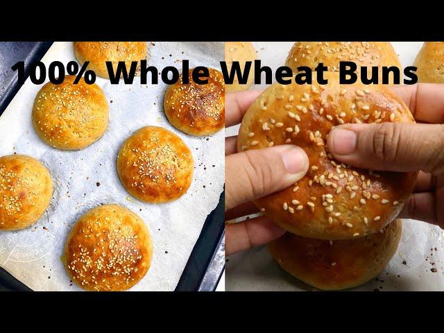 Don't Buy Buns at Store, Make Wheat Buns Easily at Home | 100% Whole Wheat Buns Recipe