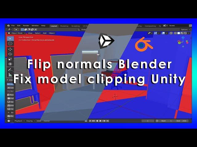 Flip normal faces Blender fix clipping issue blender to unity blender 2.8 | 2020