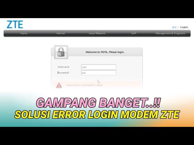 [100% SOLVED] Gagal Login Username Password ZTE Wifi Indihome