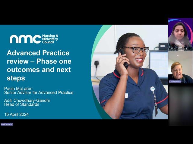 Advanced practice webinar - phase one outcomes and next steps