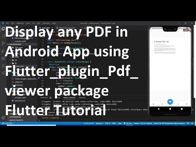 Display any PDF in android app using "flutter_plugin_pdf_viewer" package | Easy Flutter Tutorial