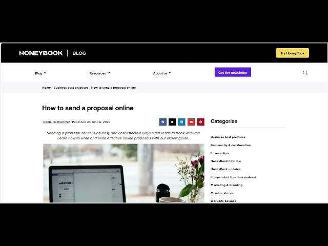  How to Send Professional Proposals with HoneyBook