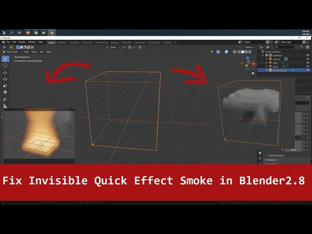 Fixing Quick Effect Smoke and Fire not Showing in Blender 2.8.2