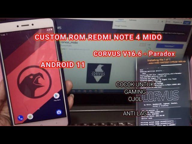 INSTAL CUSTOM ROM CORVUS V16.6_PARADOX OFFICIAL REDMI NOTE 4X MIDO | TANPA ROOT | FIX ENTENG BANGET