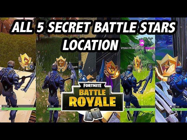 GET 5 FREE TIERS | ALL SECRET BATTLE STAR LOCATION - FORTNITE BATTLE ROYAL