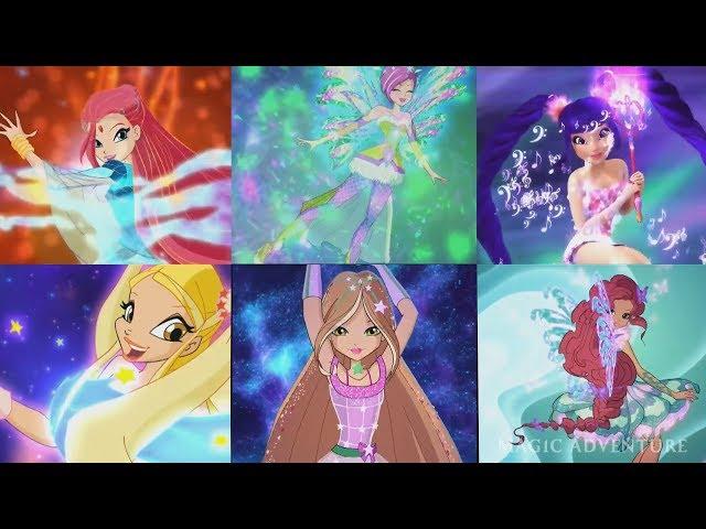 Winx Club - All Transformations up to Cosmix HD!