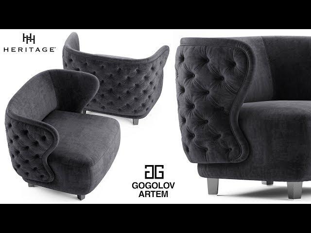 №52. Chair modeling " Heritage ANNABELLE " в 3d max.