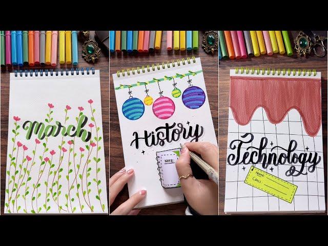 Top 7 Simple Assignment Front Pages for March ️ | DIY Notebook Cover Designs | NhuanDaoCalligraphy