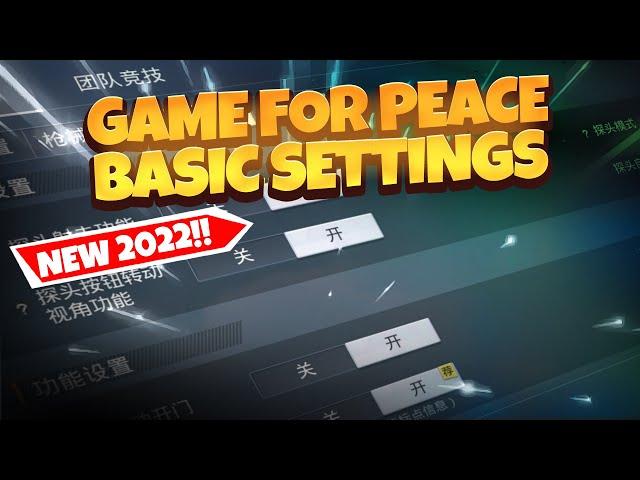 Game for Peace - Basic settings translated to English NEW 2022 !!!