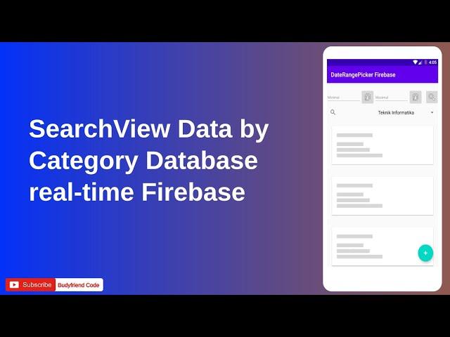 SearchView Data by Category Database real-time Firebase #2 Android Studio