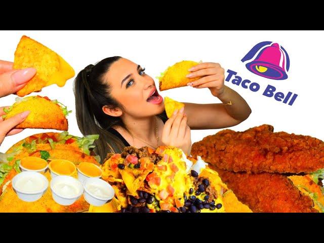 ASMR TACO BELL CRUNCHBOX ,CRUNCHY CHICKEN STRIP ,CHEESE AND SOUR CREAM (no talking)MUKBANG