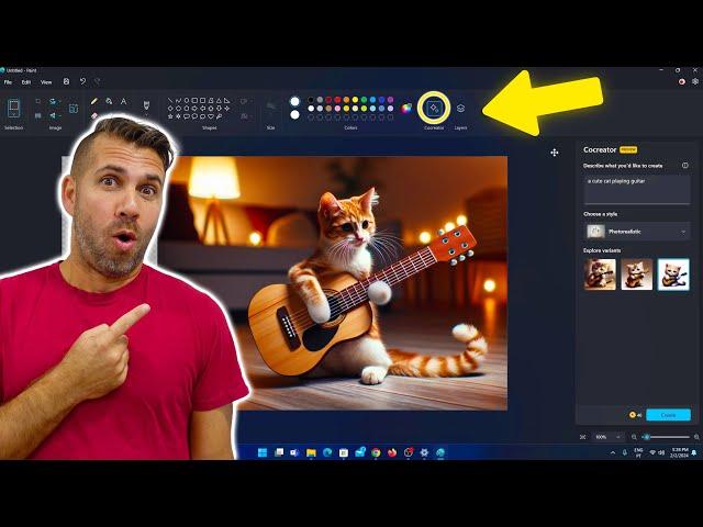 FREE AI Images Inside Windows 11 With MS PAINT | CO Creator Activated !