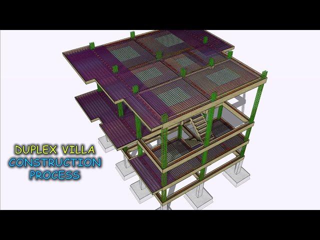 Building Construction Process | Step by Step | Structure | Architecture | Duplex Villa