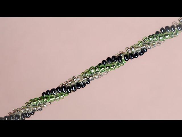 اموزش مدل پیچی با سه منجوق  برای ست زیبا و ظریف Three bead herringbone rope tutorial