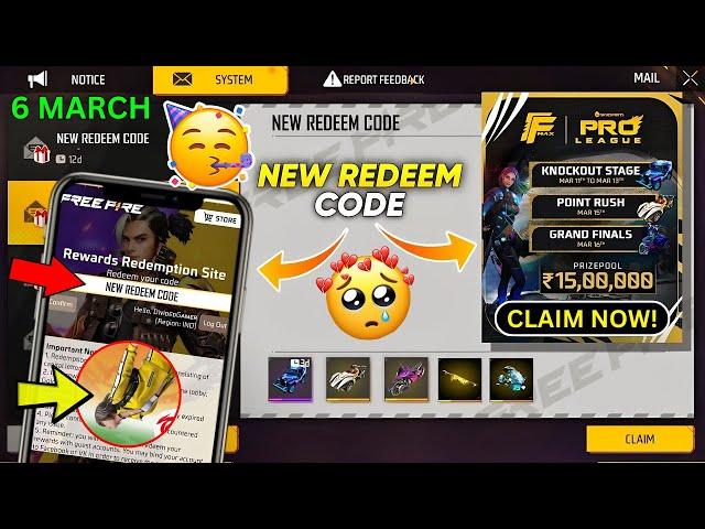  Free Fire Redeem Code Today  Free Redeem Code Trick  Free Fire New Redeem Code