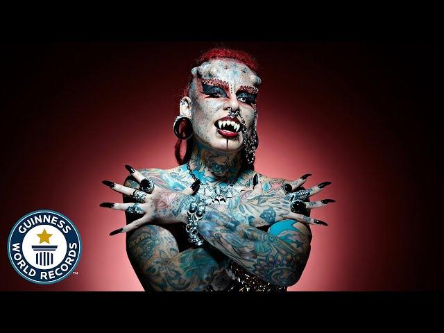 Vampire Lady With Incredible Body Mods - Guinness World Records