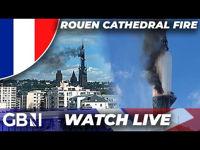 LIVE: Notre Dame Cathedral in Rouen on fire as black smoke engulfs spire