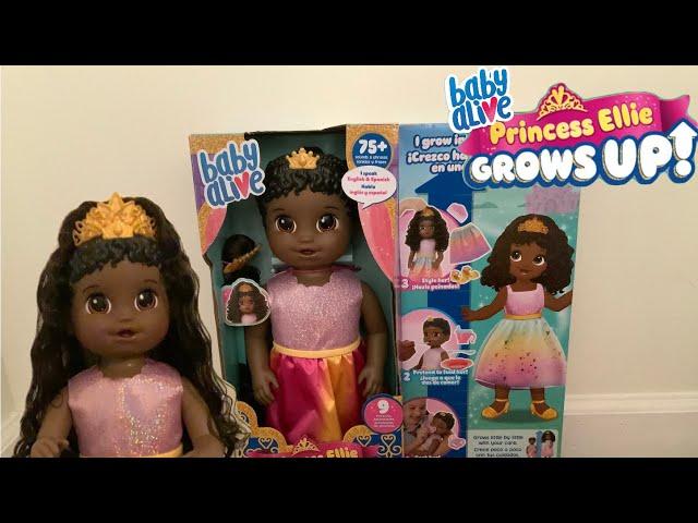 New Baby Alive Princess Ellie Grows Up! doll unboxing & review