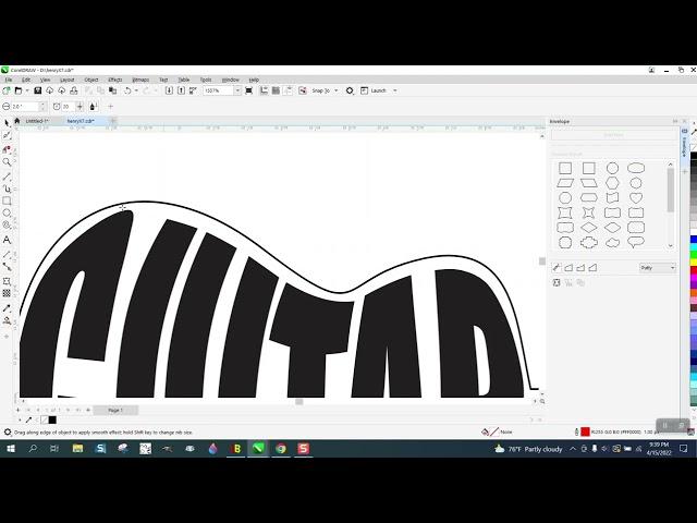 Corel Draw Tips & Tricks Envelope Tool Name in a shape