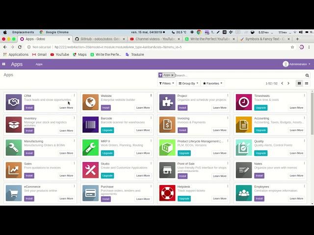 Activate Developer mode in odoo 13.0 [French]