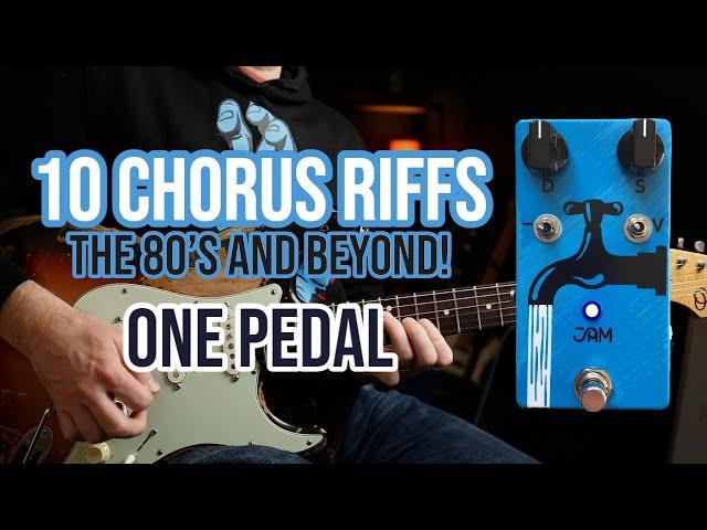 10 Chorus Riffs from the 1980s | Jam Pedals Waterfall Chorus/Vibrato (Pedal Demo)