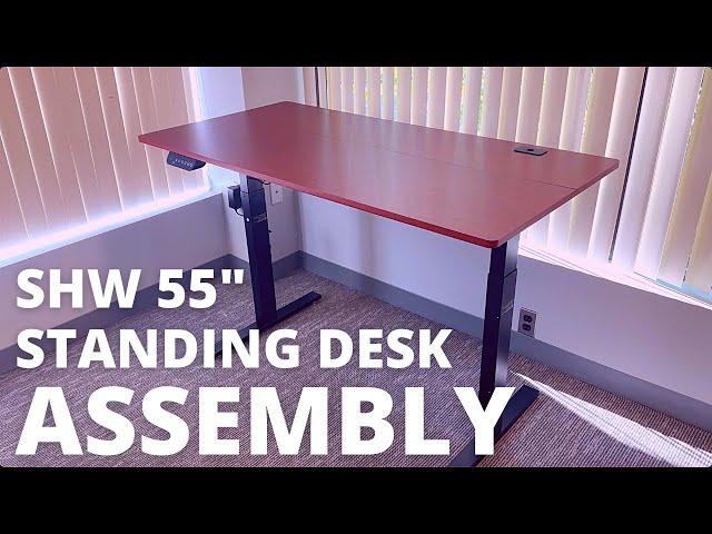 SHW Electric Height Adjustable Standing Desk Assembly | SHW Electric Height Adjustable Computer Desk