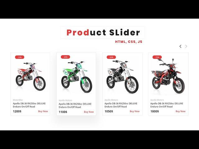 Create Responsive Product Slider Using HTML CSS and JavaScript