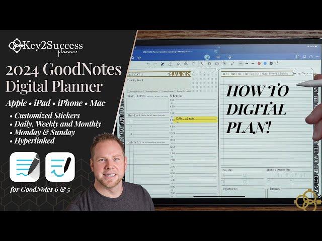 2024 iPad GoodNotes Planner with Hyperlinks Overview | How To Use Digital Planner