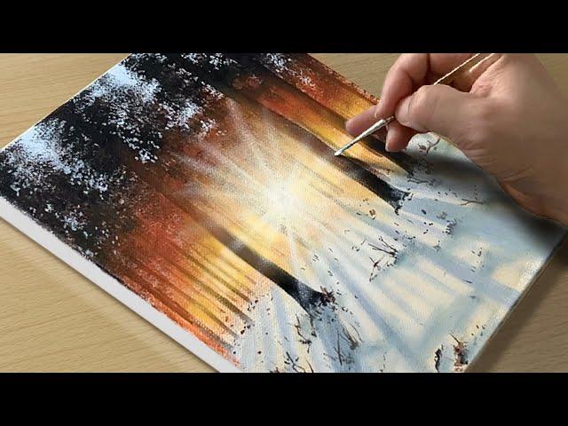 Winter Morning Painting / Acrylic Painting for Beginners