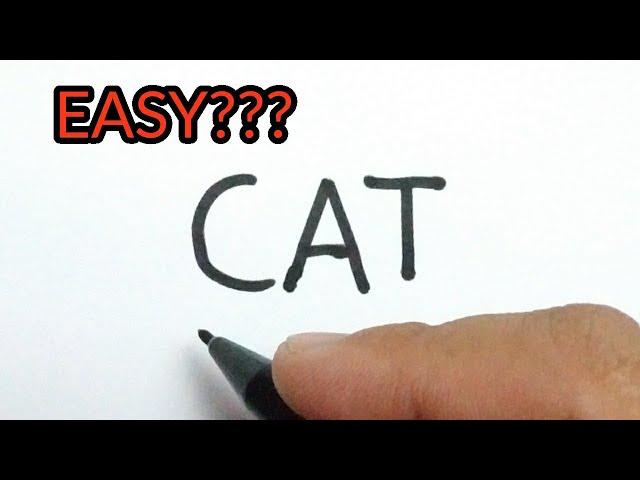 VERY VERY EASY , How to turn words CAT into cartoon for kids