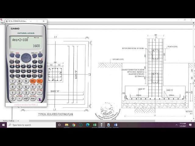 BBS (Bar bending Schedule ) of isolated Footings With  Excel File and Example