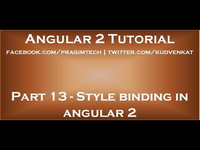 Style binding in angular 2