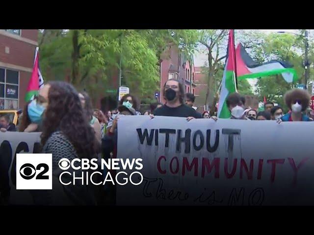 Pro-Palestinian protesters march after police take down DePaul  University encampment