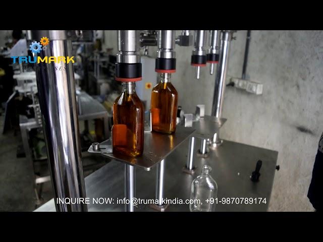 semi automatic liquor whisky wine bottle  filling capping machine