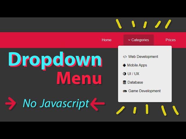 How to create Pure Dropdown Menu | Onclick & Hover | HTML CSS only |