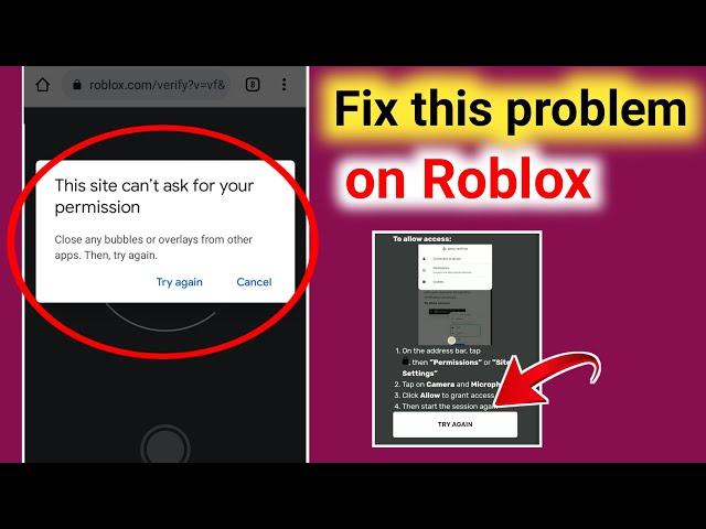 This site can't ask for permission in roblox. How to  fix"this site can't ask for permission "