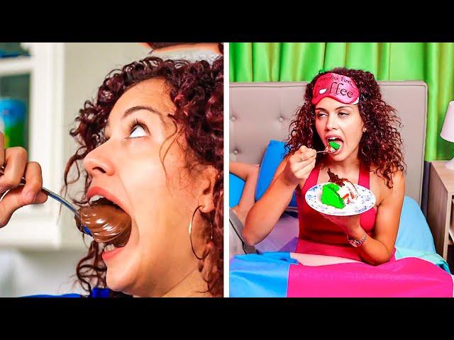 WHEN FOOD IS YOUR BFF || Sneaking Food in Class and Other Food Tricks by 123 GO! GOLD