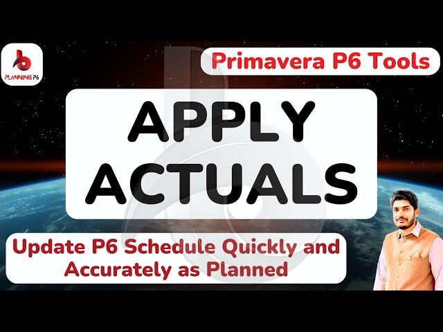 How to Apply Actual in Primavera P6 | Quick way to update the schedule as planned in primavera p6 |