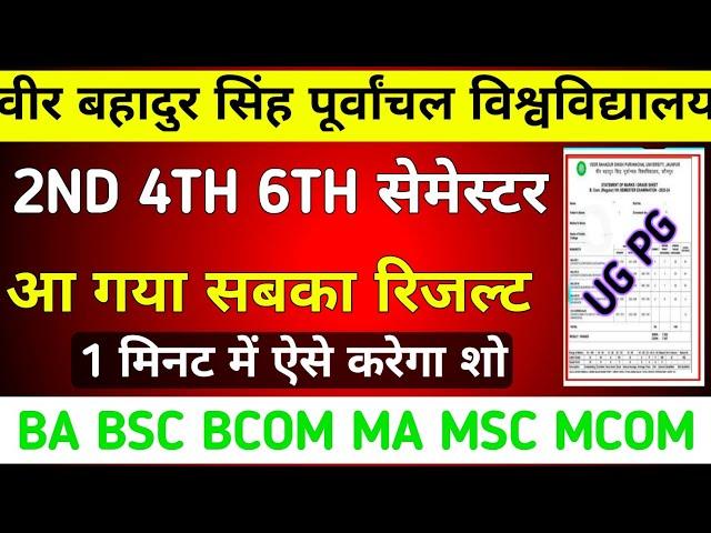 Vbspu Result 2024 | Vbspu Result 2024 Kaise Dekhe | Vbspu Ba 6 Semester Result 2024 | Vbspu Result