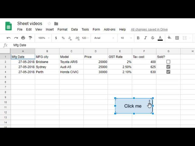 How to insert button in Google sheets | Assign macro to button